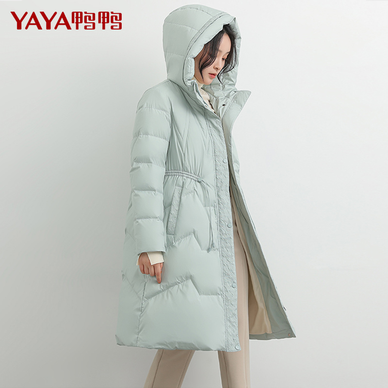 鸭鸭羽绒服女冬中长2022年新款加厚保暖冬装时尚羽绒服