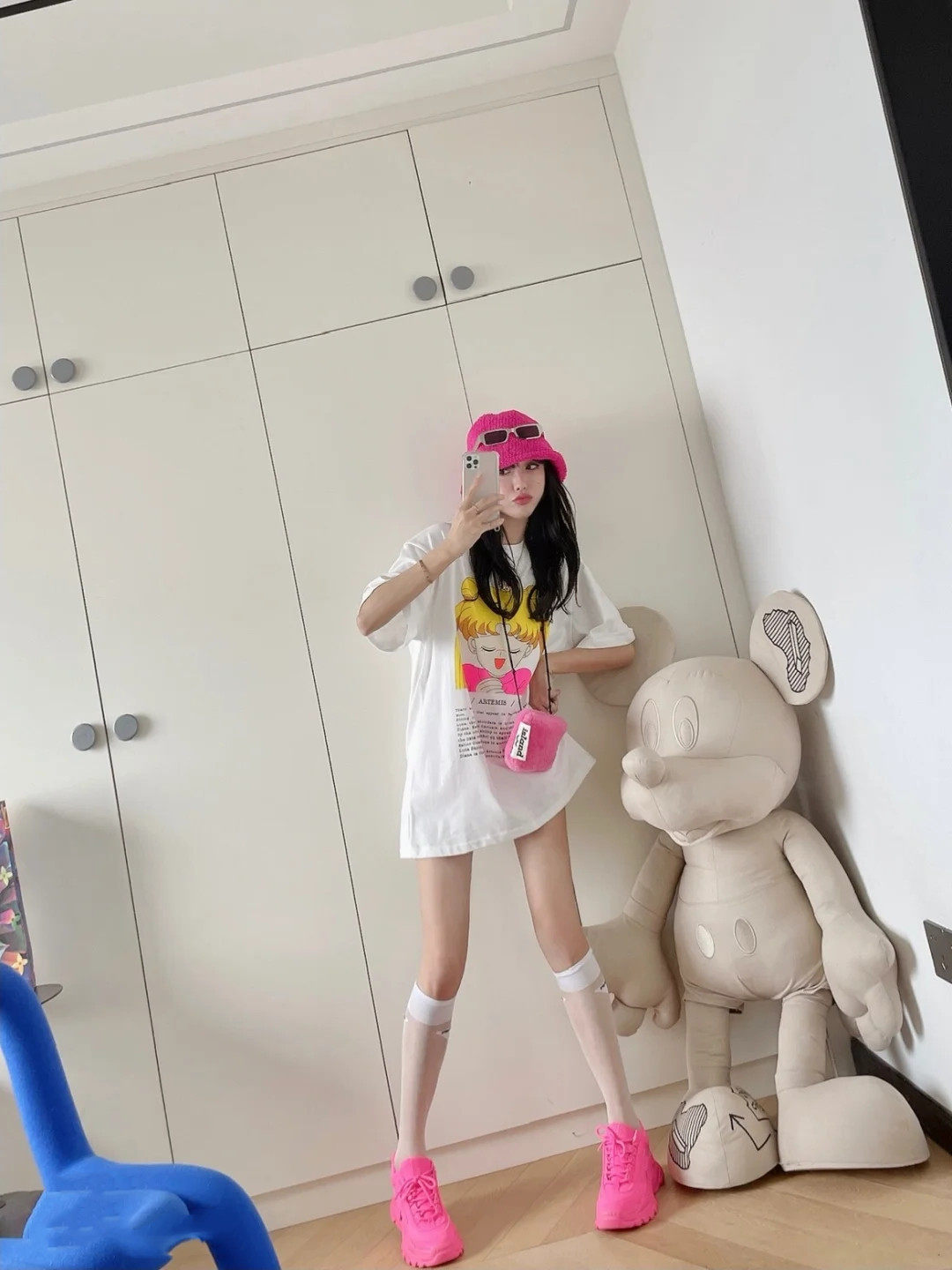 ins甜美短袖中长宽松减龄春夏少女姐姐小姐t恤