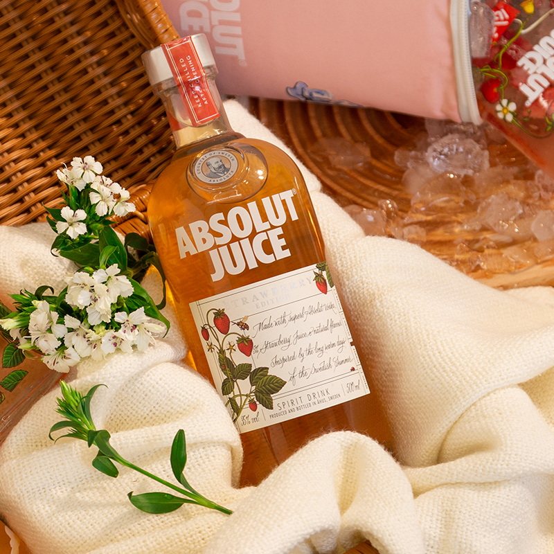 absolut绝对伏特加juice草莓500ml洋酒调酒基酒正品伏特加
