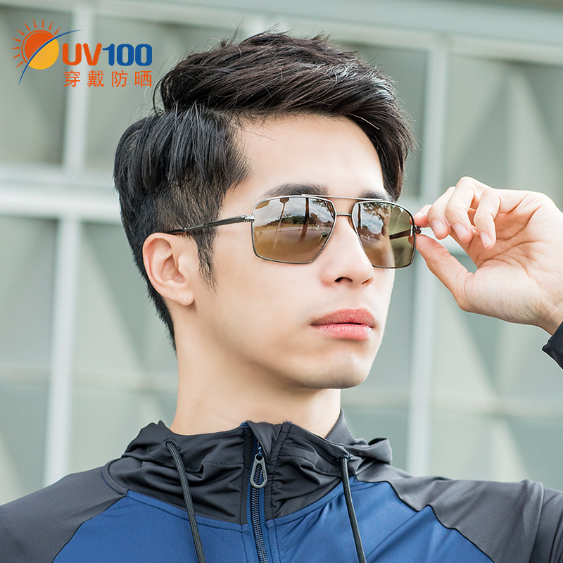 UV100墨镜女ins潮男士开车复古显瘦2021年智能变色太阳眼镜20324