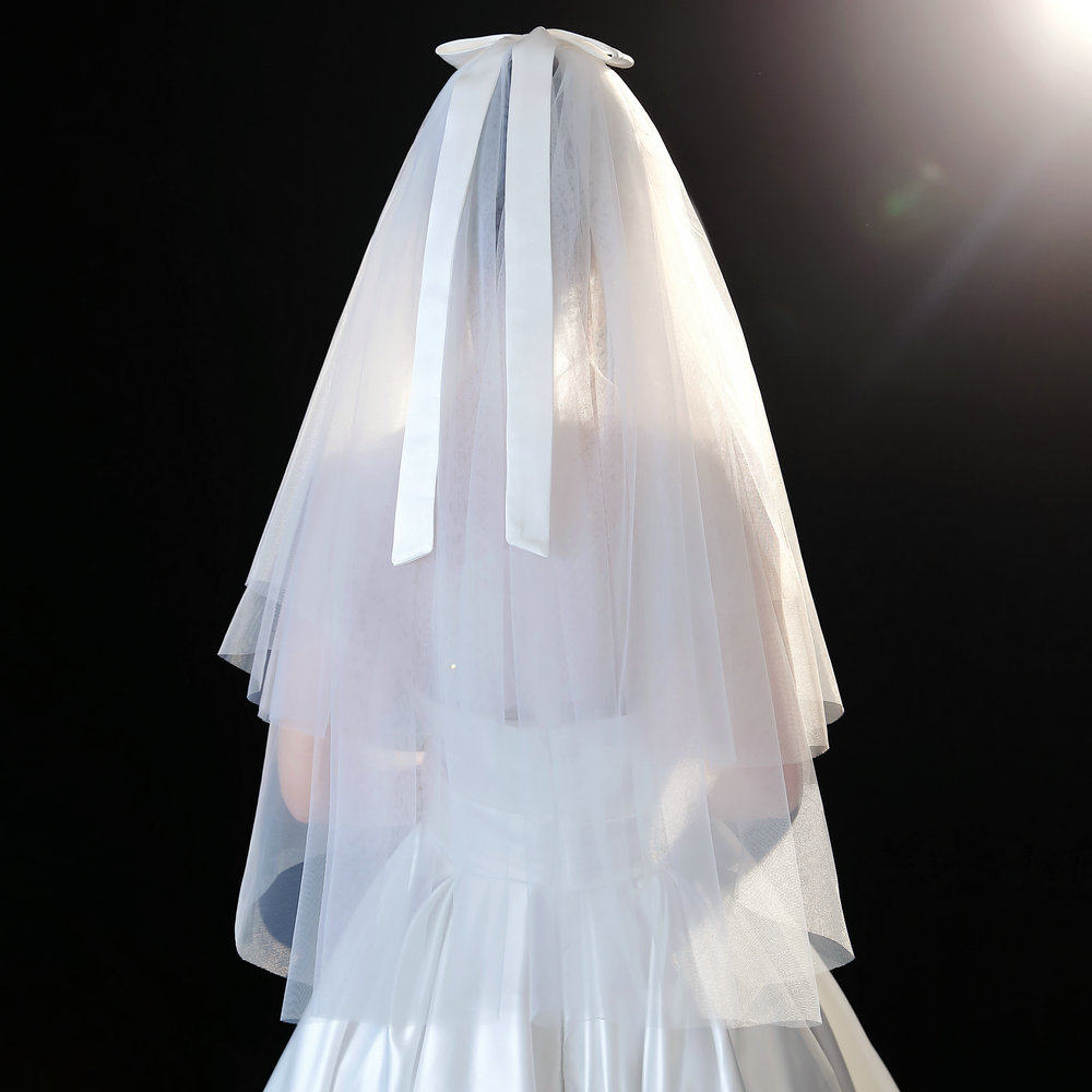 新娘主结婚纱女头新款白色拍照道具头饰超仙头纱