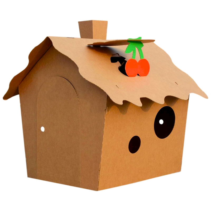 纸箱手工制小屋过家家娃娃玩具制作手工房子diy儿童帐篷
