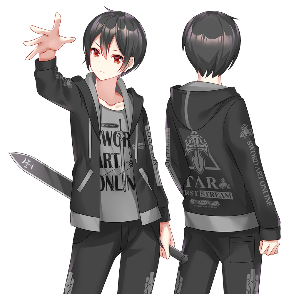 漫趣刀剑神域uw周边桐人概念动漫卫衣二次元动漫t恤