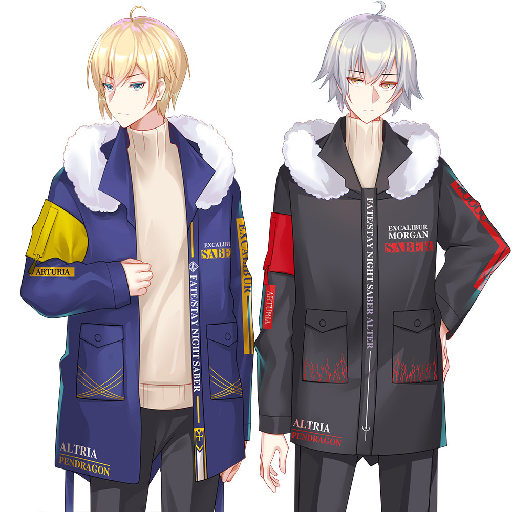 漫趣fate周边saber动漫衣服二次元男女中长风衣动漫t恤