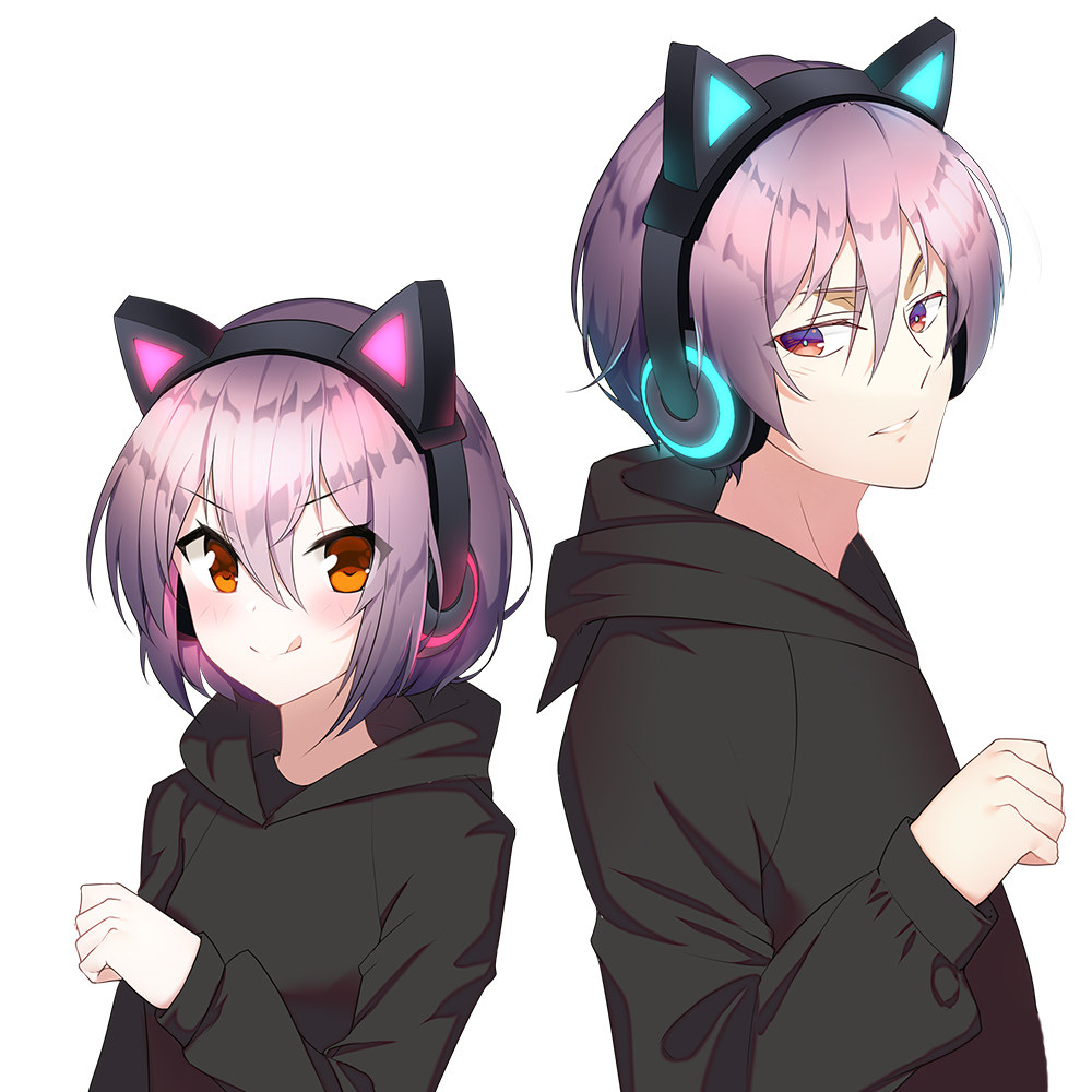 漫趣动漫周边萌系概念发光电脑无线蓝牙头戴猫耳朵动漫3c周边