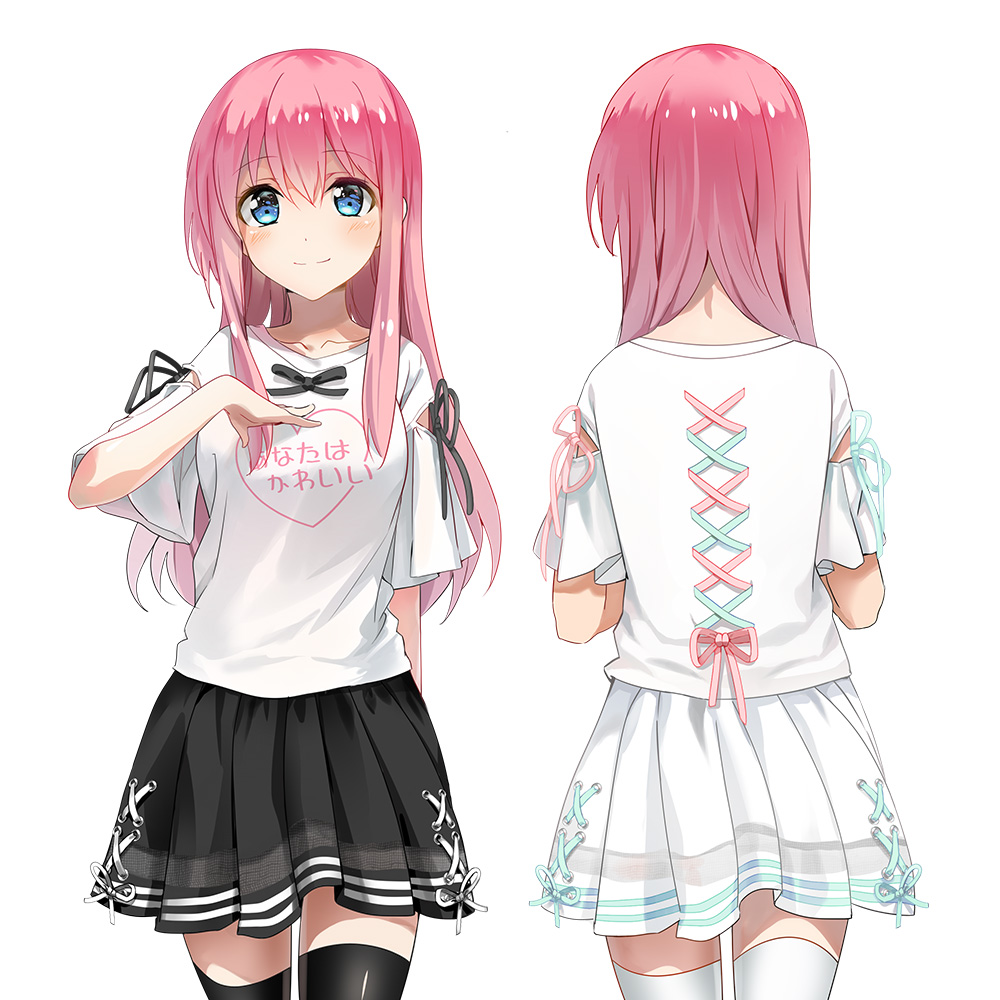 漫趣动漫周边日系软妹可爱绑带短袖连衣裙套装二次元动漫t恤