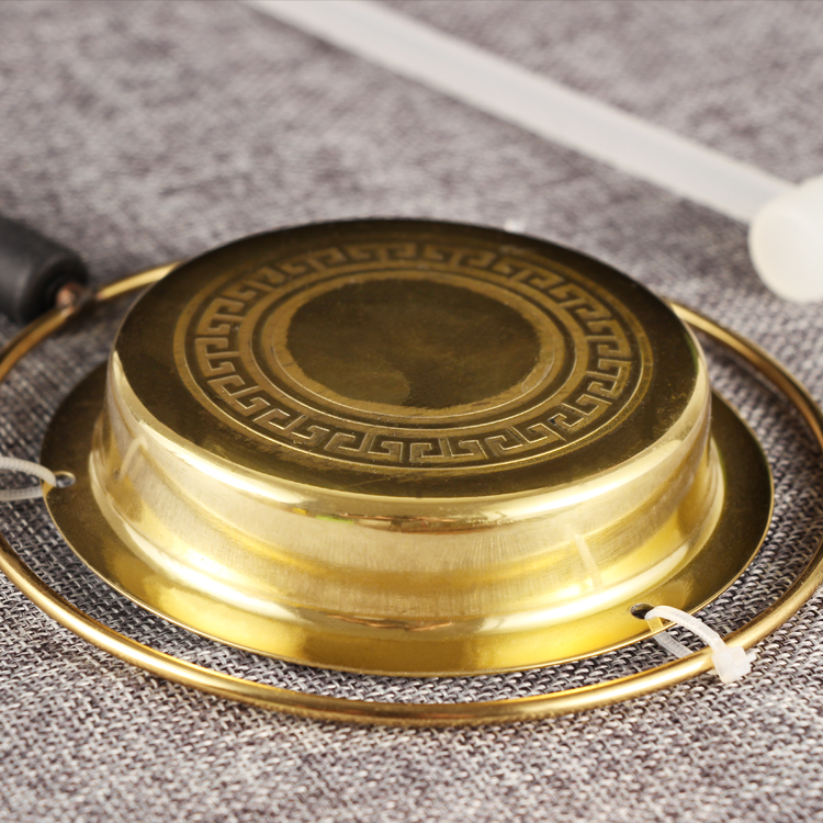 纯铜铛子道士法器长柄直柄铛铜引磬敲棒摆件佛教法会用品佛具辟邪