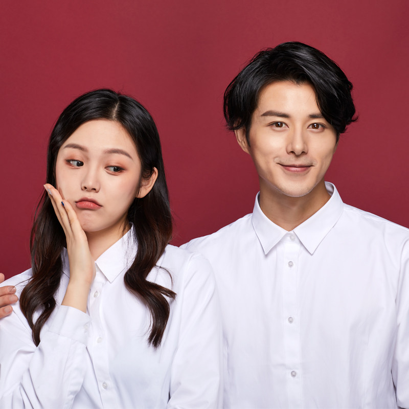 领证衣服长袖男女衣大照衬证件衬衫白衬衫情侣装衬衫