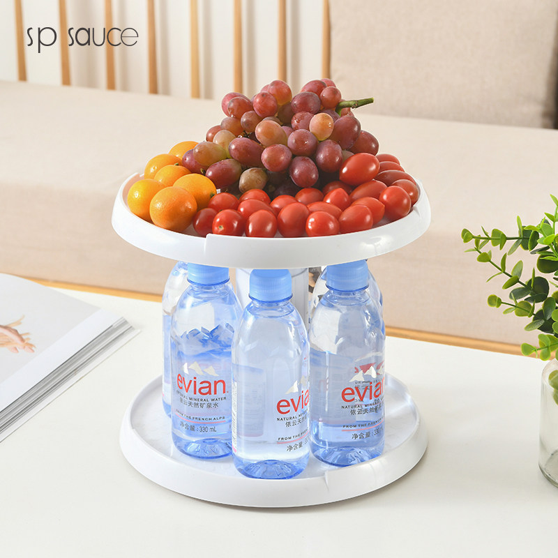 收纳纯色家用多功能防滑旋转转盘化妆品塑料置物架厨房置物架