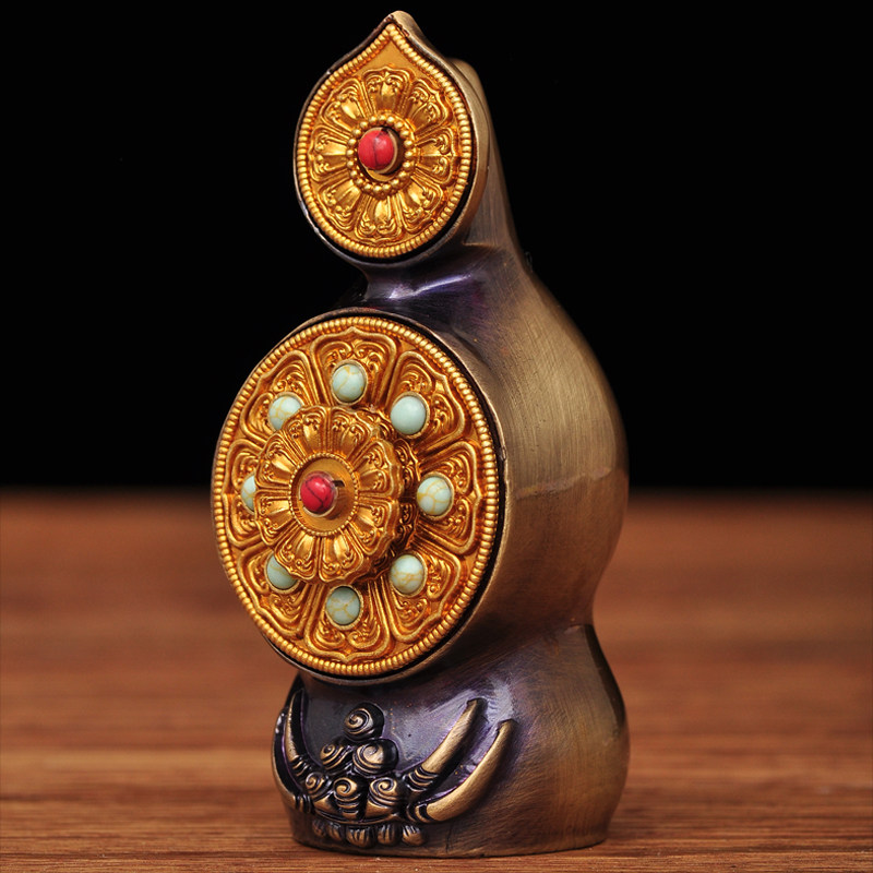 花食彩铜朵玛摆件藏传密宗法器八供佛堂寺庙装饰摆件