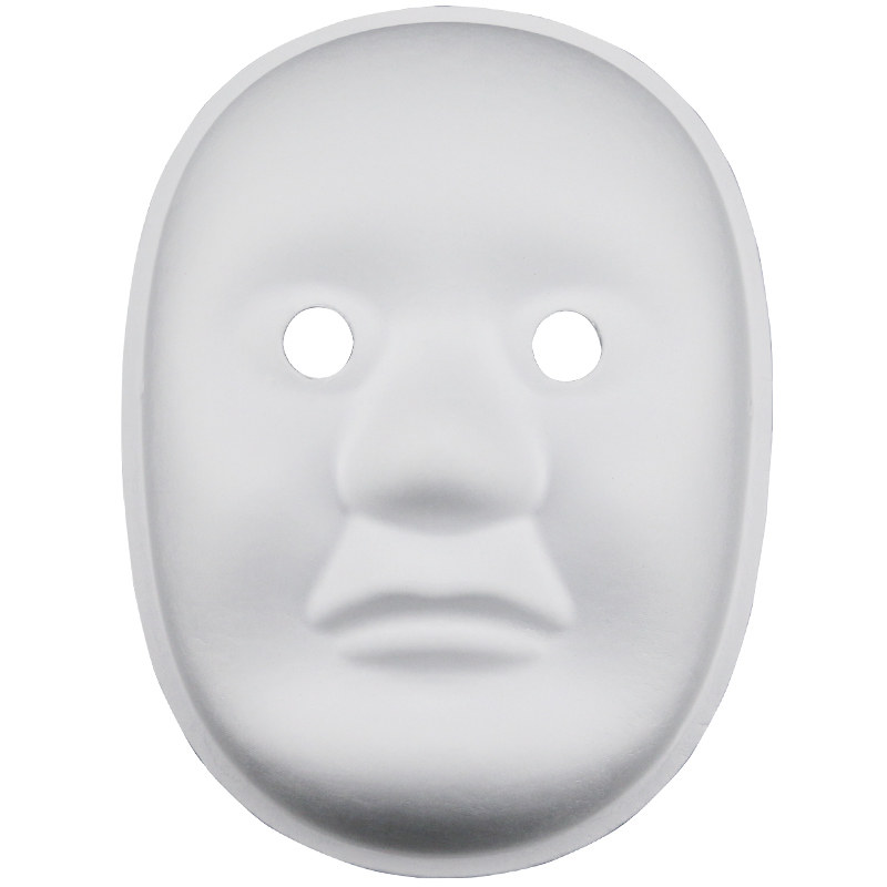 万圣节diy空白脸谱面具 白色京剧马勺儿童绘画白胚手绘纸浆面具女