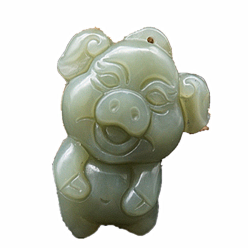 和田玉青白玉小猪吊坠挂件颈饰男女款生肖猪玉其他