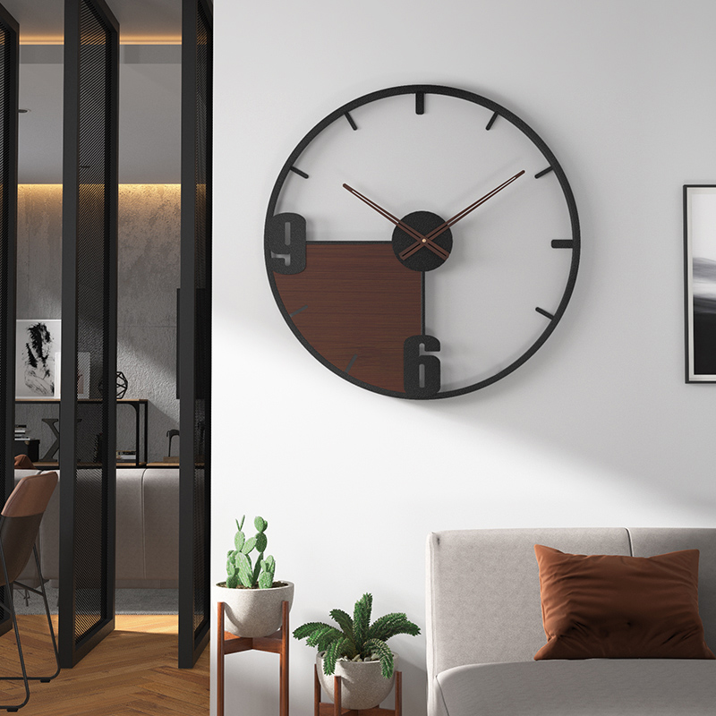 极简北欧欧风客厅时钟挂墙挂式挂钟ins卧室挂钟