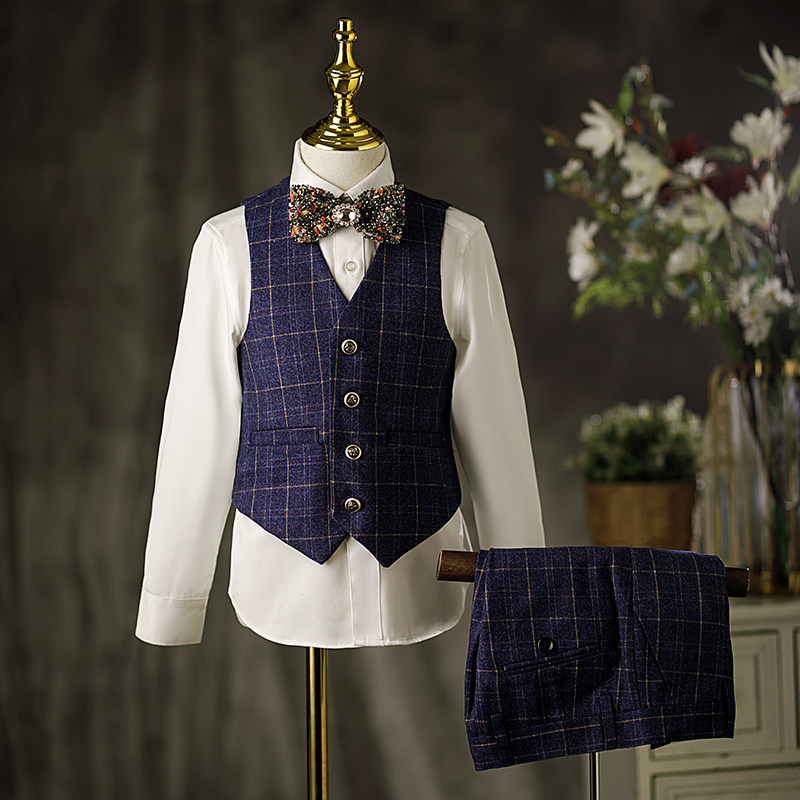 儿童西装套装帅气英伦风男童花童礼服男孩模特西服