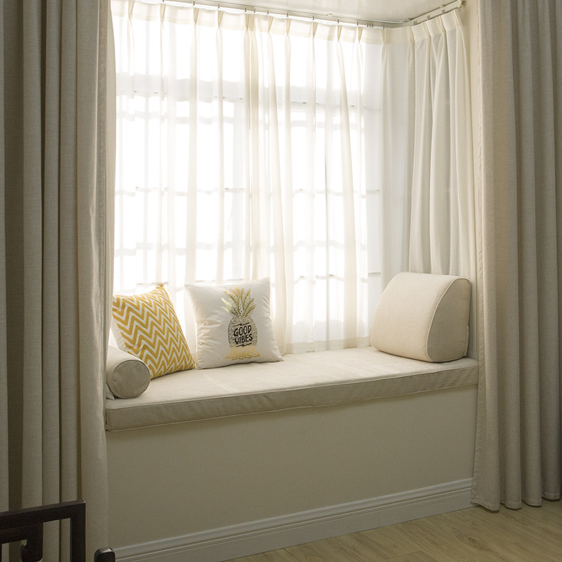 定做美式乡村北欧卧室偏硬飘窗窗台垫子纯色飘窗垫