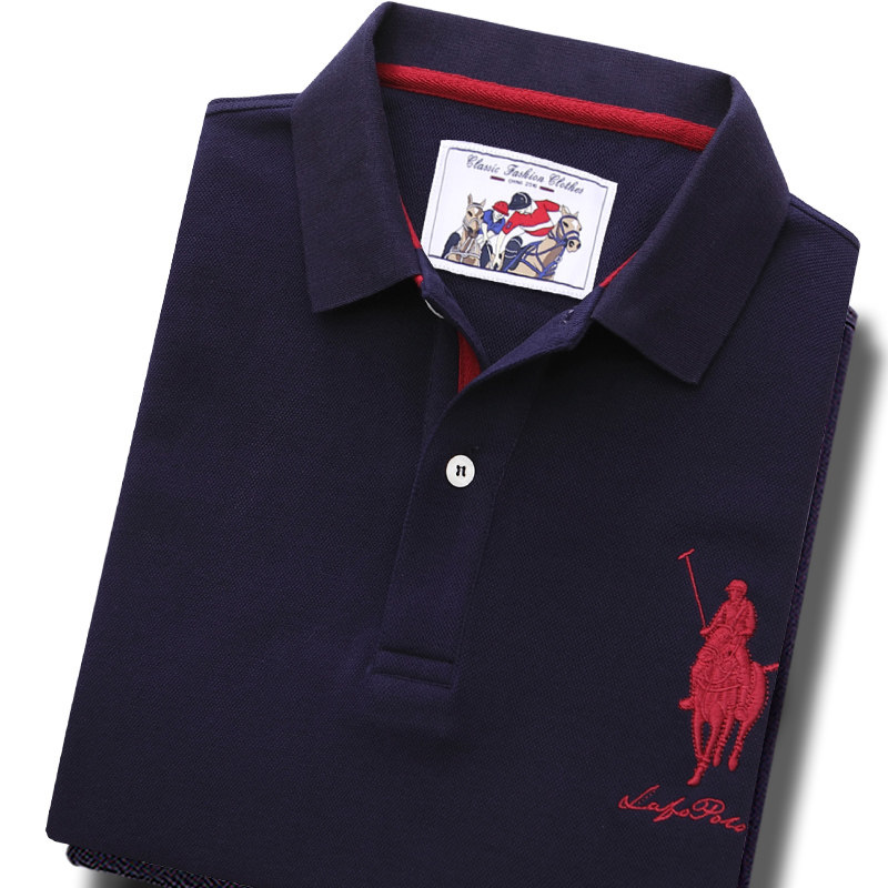 秋季宽松大码休闲商务保罗衣服纯棉男士翻领polo衫