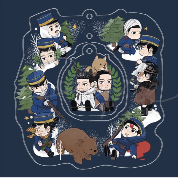 茶猫日本动漫周边黄金神威鹤见中尉大号双面亚克力动漫挂件