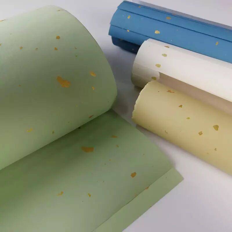 六尺四尺蜡染笺洒金半生熟仿古彩色宣纸楹联国展书法创作作品专用