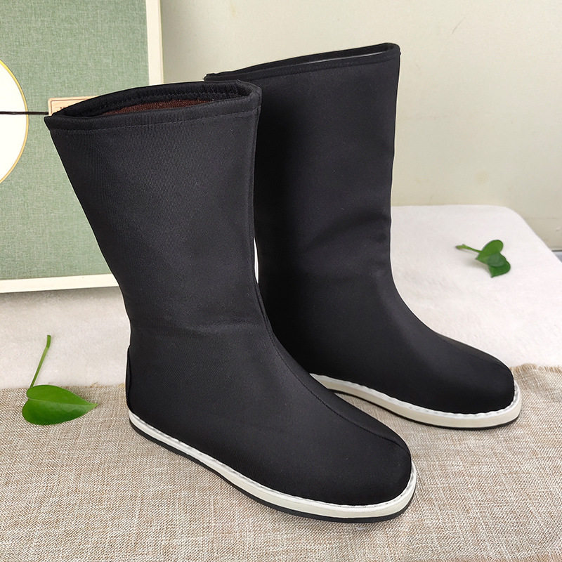 古装靴子翘头舞蹈cos汉服增高男女中式皂靴古典舞鞋