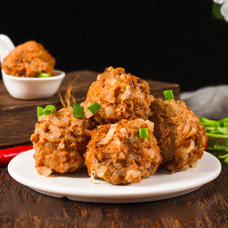 五亭扬州狮子头特产红烧原味大肉圆子240g4手工肉丸