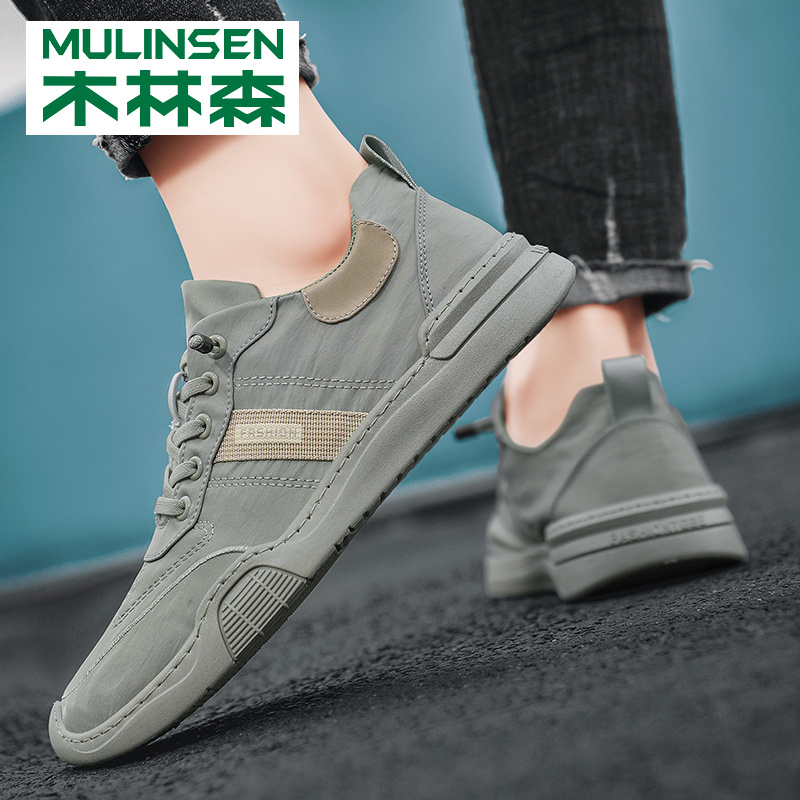 木林森帆布男鞋2022新款夏季透气潮流休闲薄款布鞋一脚蹬冰丝潮鞋