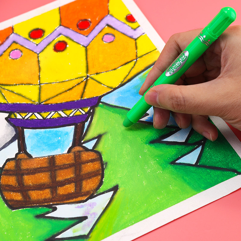 得力旋转油画棒24色36色蜡笔水溶性可水洗儿童画笔安全无毒套装幼儿园