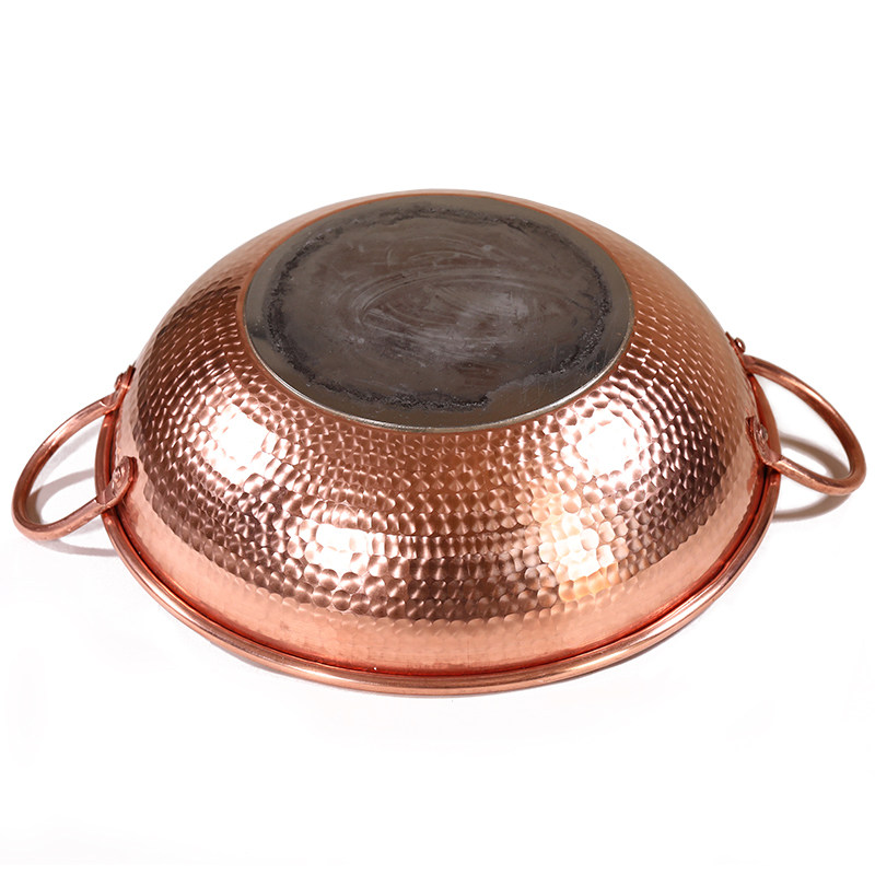 手工炒锅特厚紫铜炒菜菜锅加厚纯铜锅铜火锅炒锅