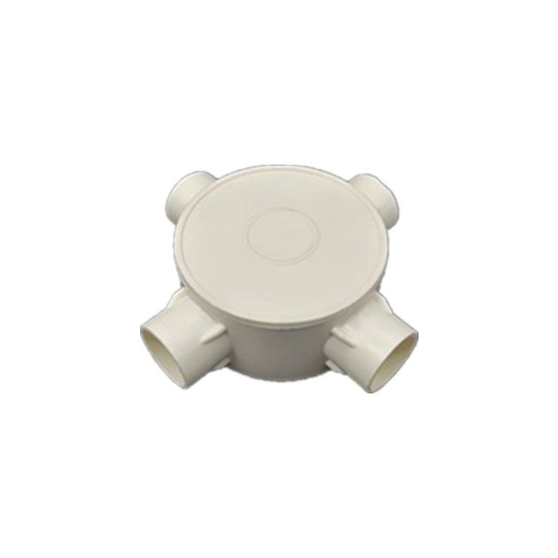 百只装pvc20线管园四通明装分线盒司令箱圆四叉吊顶接线明装底盒