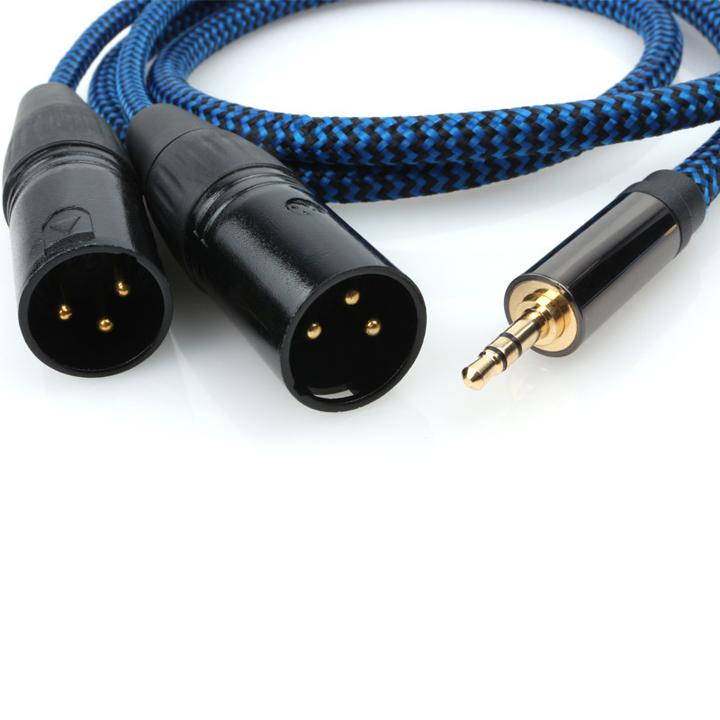 音频3.5转连接线电脑调音卡农纯铜卡侬cy15线材