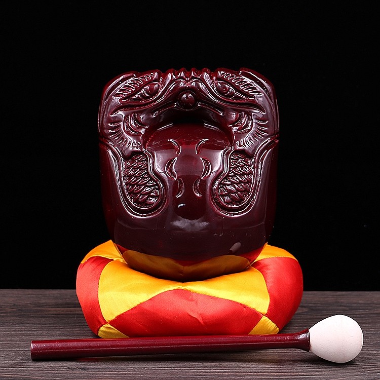木鱼法器3512寸一套寺院念佛诵经祈福台湾香樟木雕