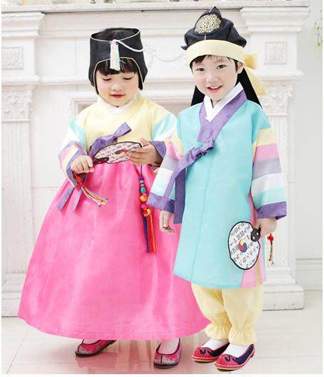 韩服新款韩国古装宫廷礼服朝鲜族女童宝宝周岁儿童演出服