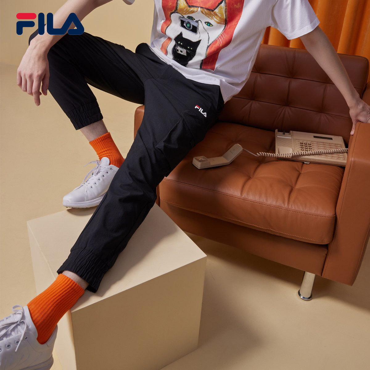 filapepeshimada斐乐男士梭织长裤2021运动长裤