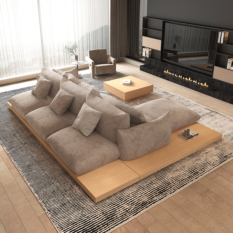 粤府简约诧寂风科技两面双面布沙发