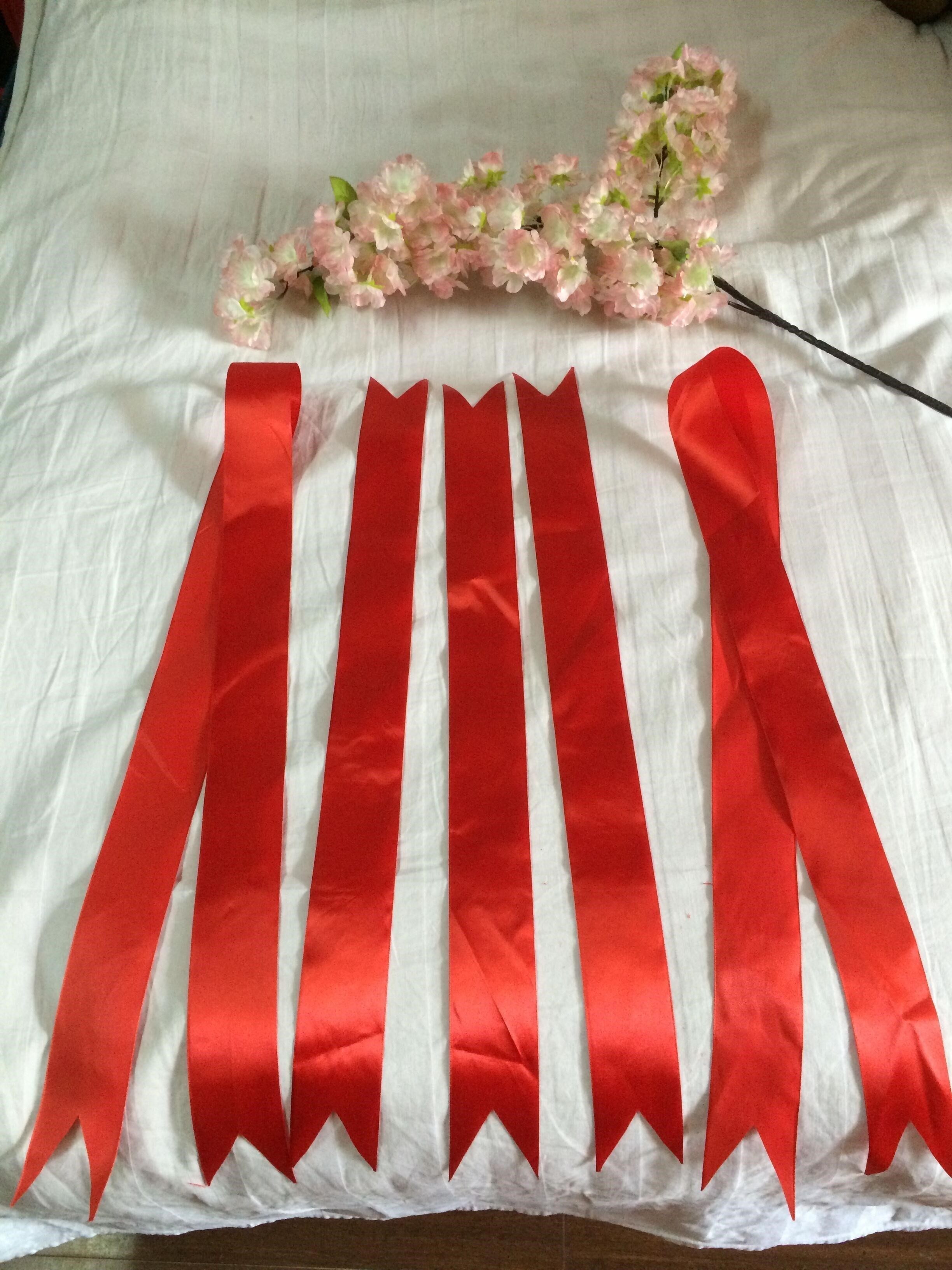 新缎带彩带丝带大红条宽红布1cm2公分绑绳4/5/10绸带厘米汽车_双氙