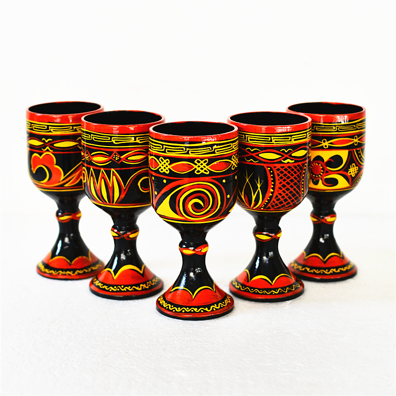四川凉山少数民族特色工艺品昭觉彝族漆器大啤酒杯(一只)—彝族(今日8