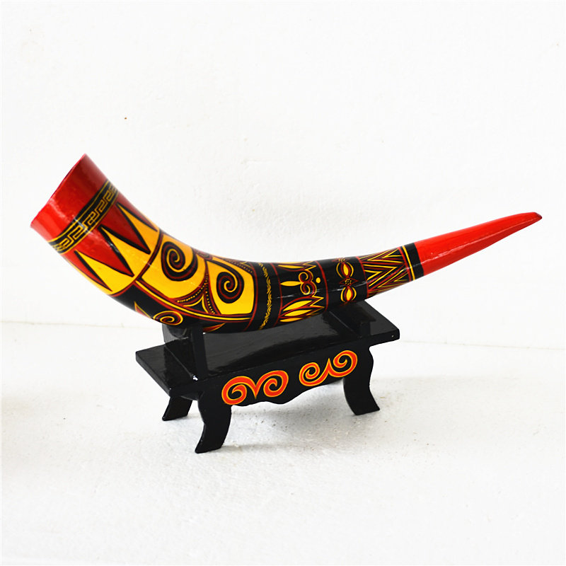 四川凉山少数民族特色工艺品昭觉彝族漆器小牛角居家彝族