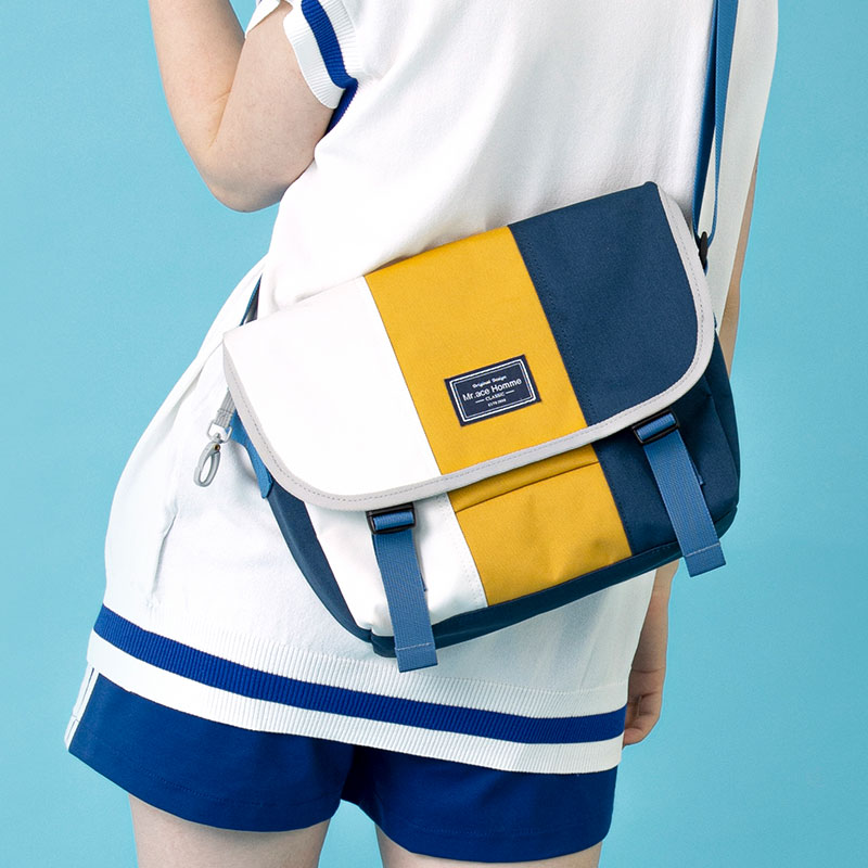 Mr.ace Homme斜挎包女百搭ins学生帆布单肩包休闲出行挎包邮差包