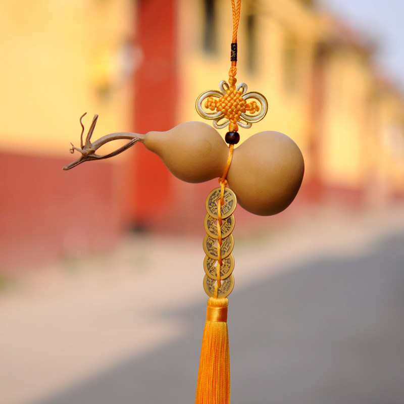 龙头天然葫芦挂件五帝钱招财纳福镇家宅家居玄关葫芦