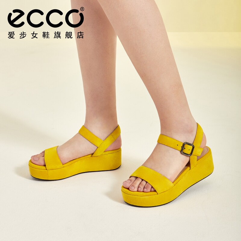 ecco爱步女鞋夏季松糕防水台露时装凉鞋塑雅时装凉鞋