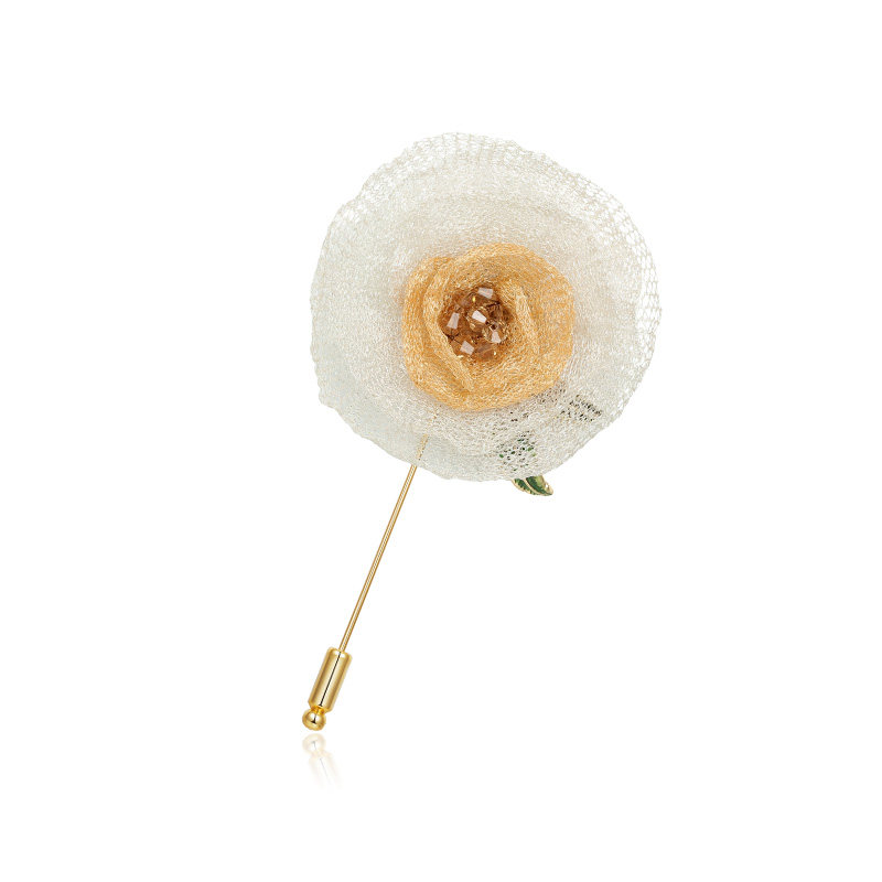 shes茜子梵高白玫瑰系列手工定型玫瑰花朵胸针外套开衫插针胸花  价格