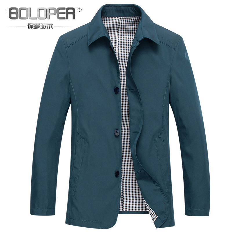 2022秋季新款中年男士夹克纯色上衣商务休闲薄款春秋爸爸装外套男