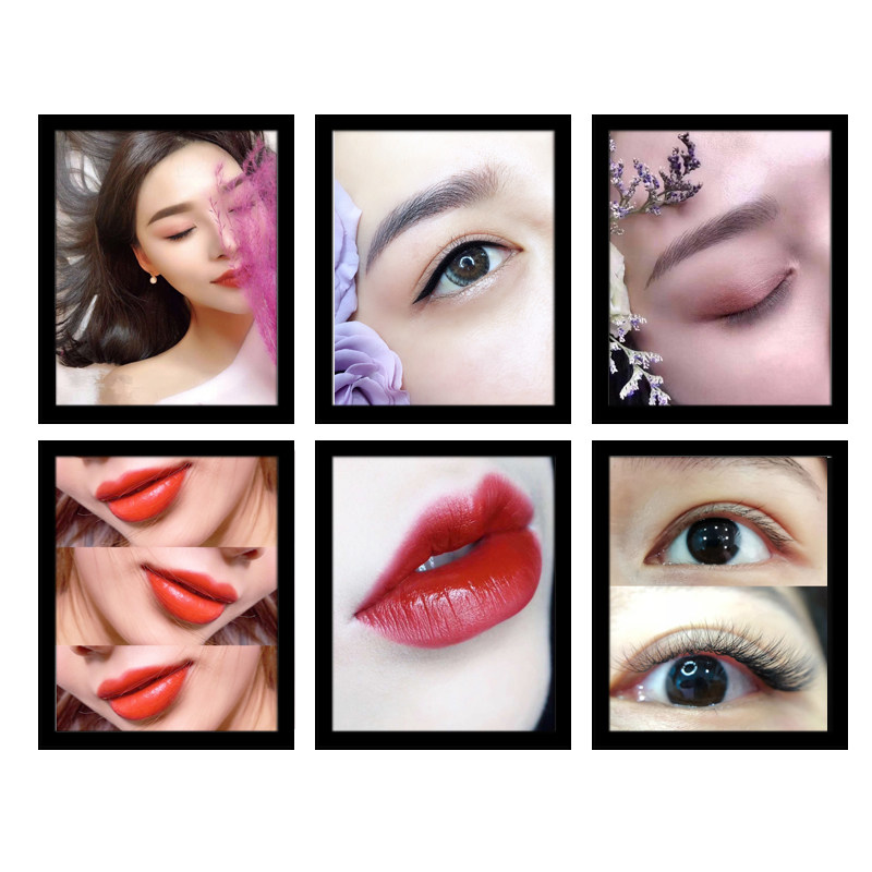 纹绣美甲美睫小纹身新娘妆图片相框画装饰画半永久挂画壁画美容画