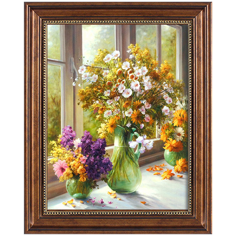 竖版 油画 饭厅背景墙美式 饰画梵高莫奈世界名画餐厅挂画欧式 客厅装