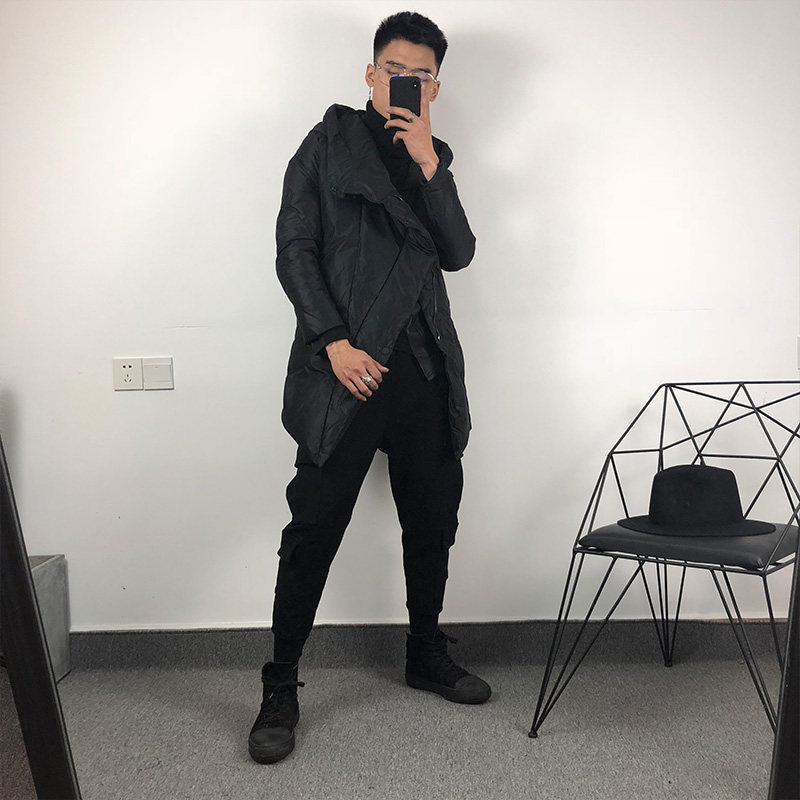 中长款男冬季暗黑风个性嘻哈棉衣_棉衣_julius 暗黑男装