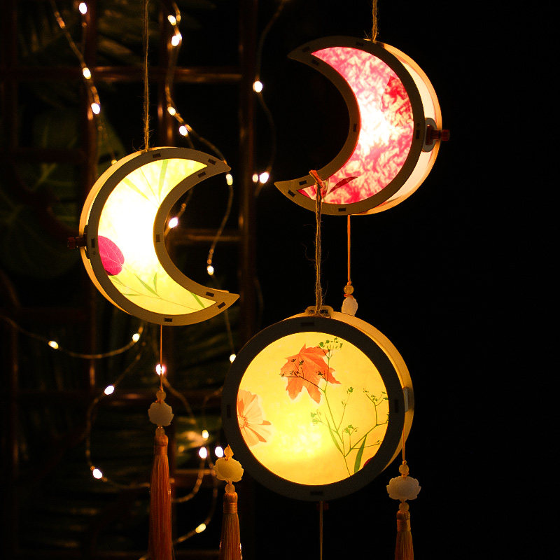 中秋节手持古风灯笼diy中式仿古手提花灯宫灯灯笼