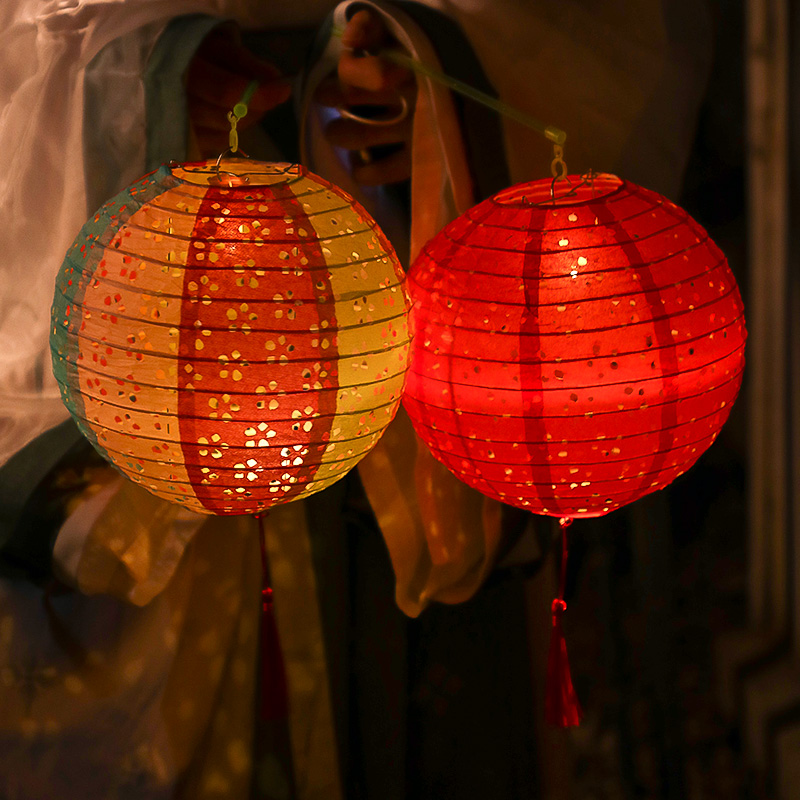 花灯手提古风儿童小灯笼挂饰diy发光手工过年灯笼