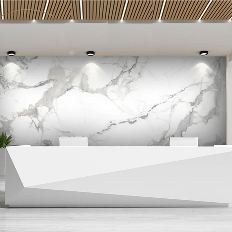 uv背景墙轻奢大理石企业形象定制图案微晶晶石pvc饰面板