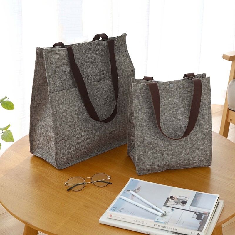 文艺棉麻手提袋布包男女便携购物袋学生单肩书袋购物袋