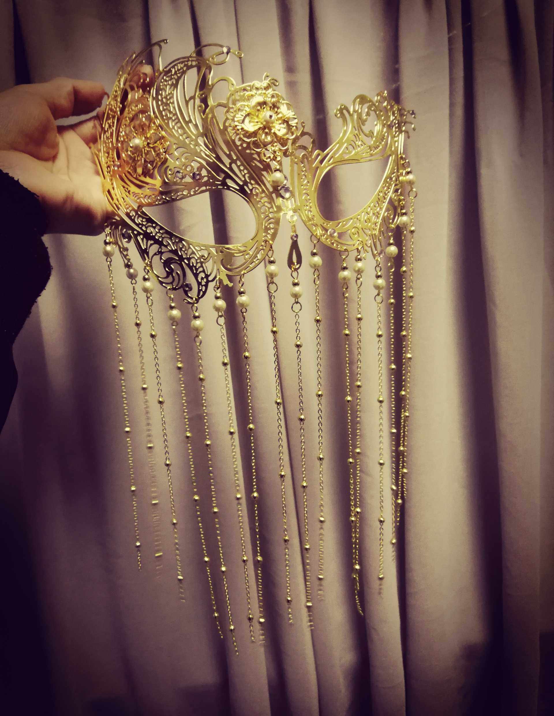 汉服面具面帘古风写真头饰饰品仙气流苏一体其他diy饰品配件