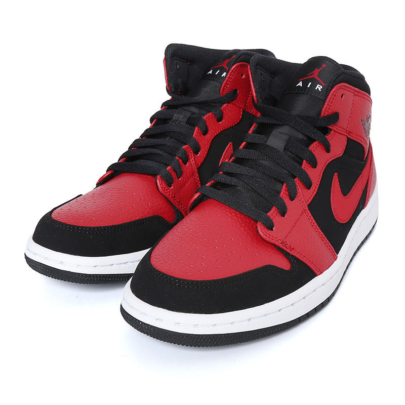 nike耐克男鞋2019秋季正品红色aj1黑红运动高帮篮球鞋554724-054